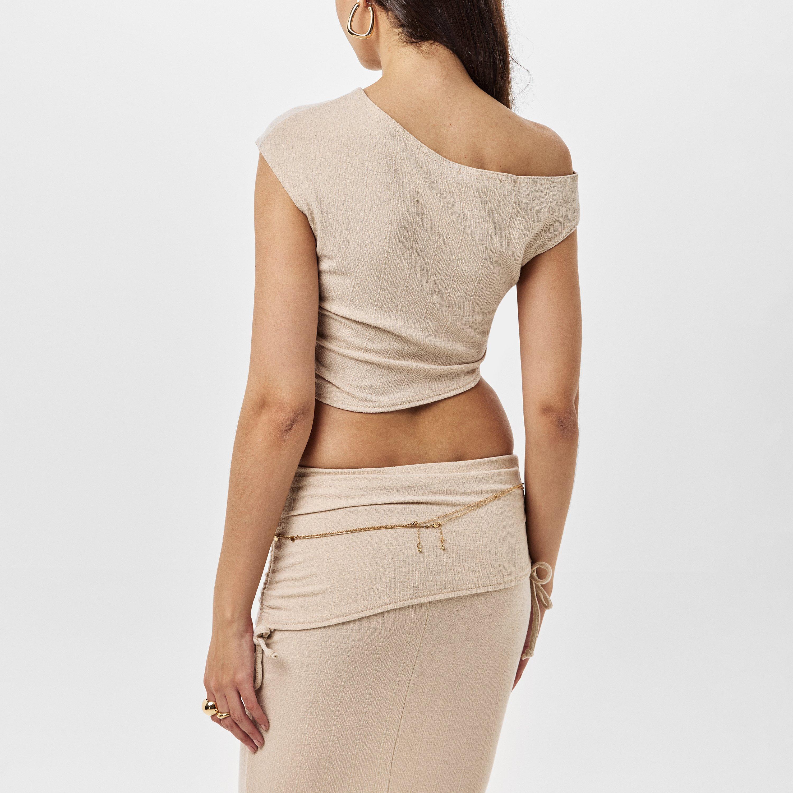 Missy Empire Off The Shoulder Ruched Crop Top