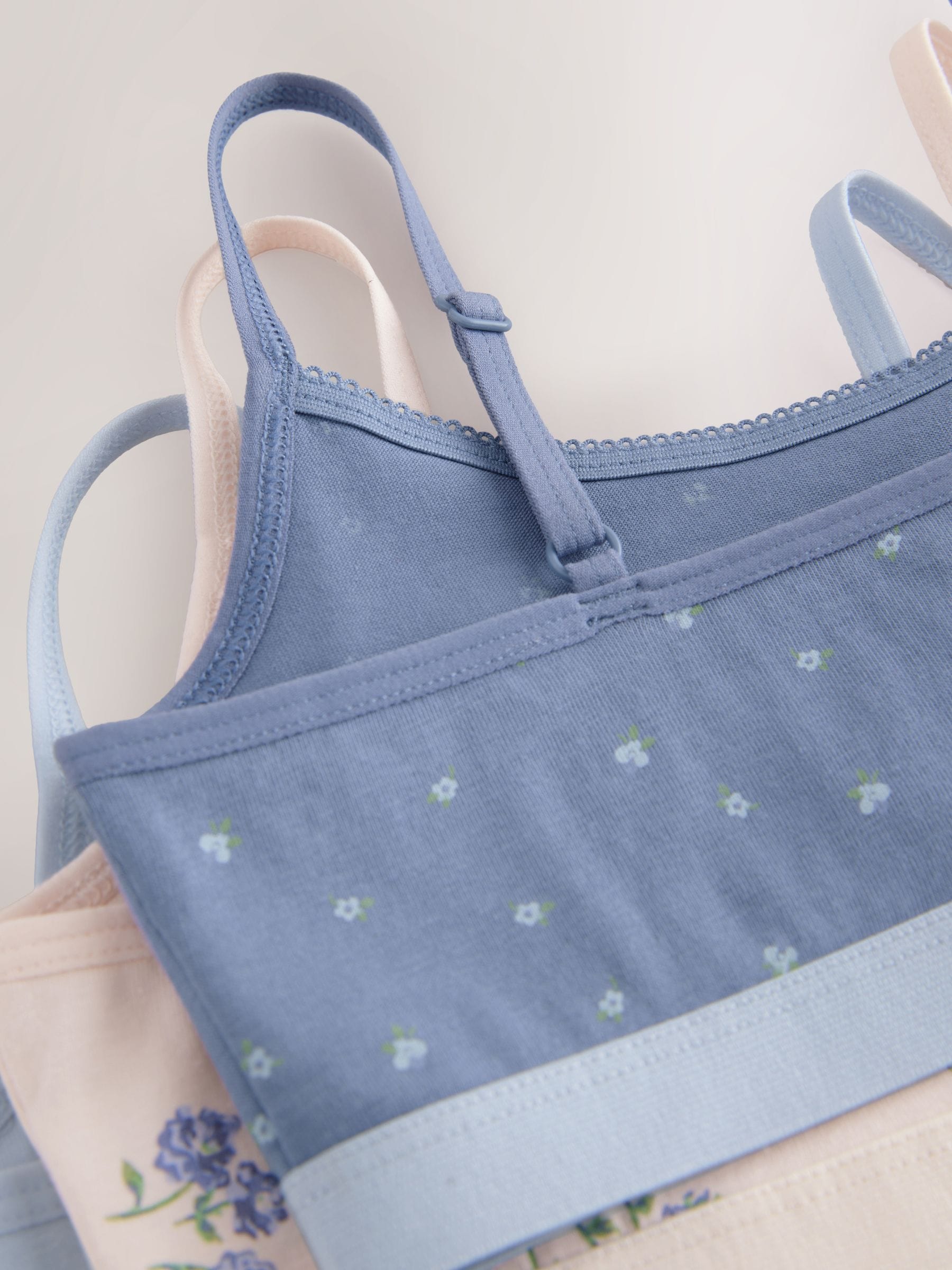 Blauw - Set van 3 crop tops (5-16 jr)