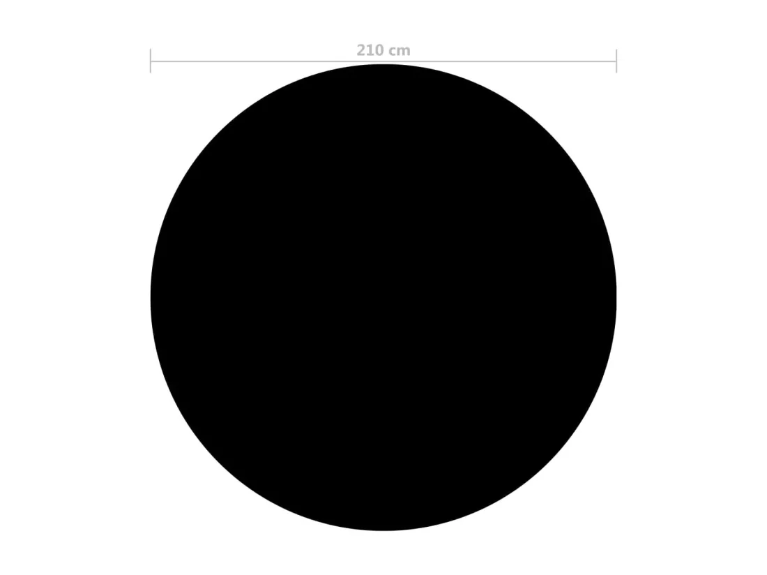 Couverture de piscine Noir 210 cm PE
