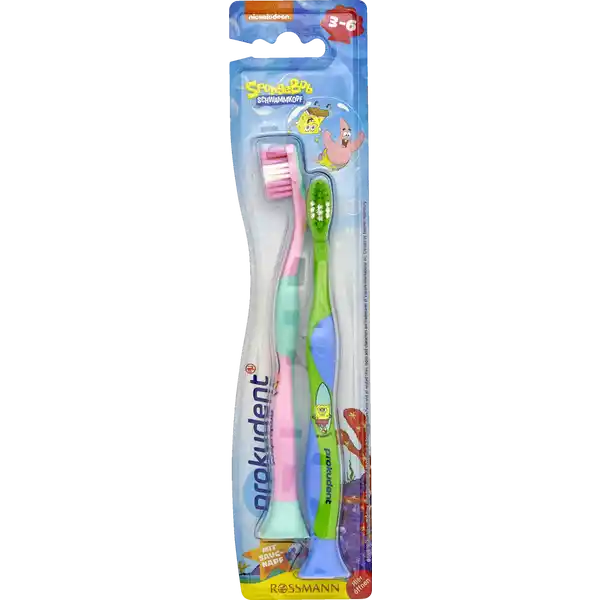 Kinderzahnbürste Doppelpack Sponge Bob 3-6 Jahre