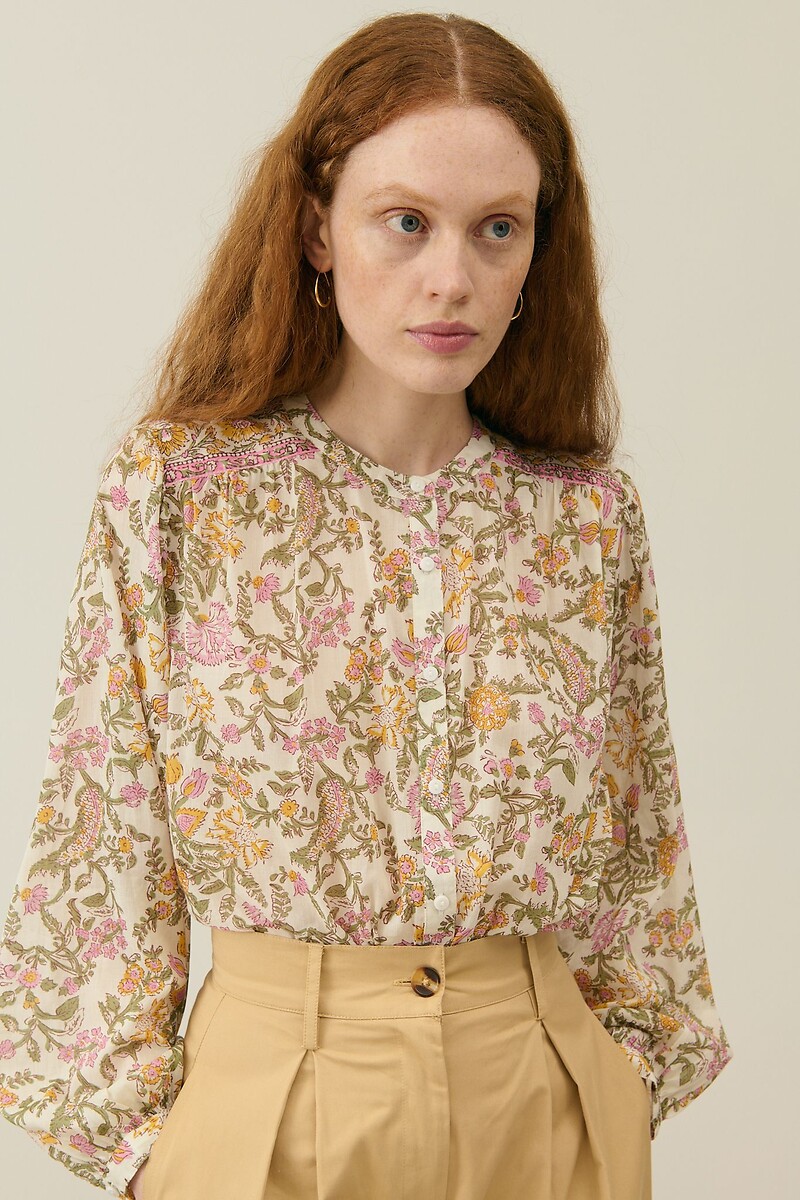LOUISE MISHA<br>Blusa estampada com gola redonda e mangas compridas JEANNE