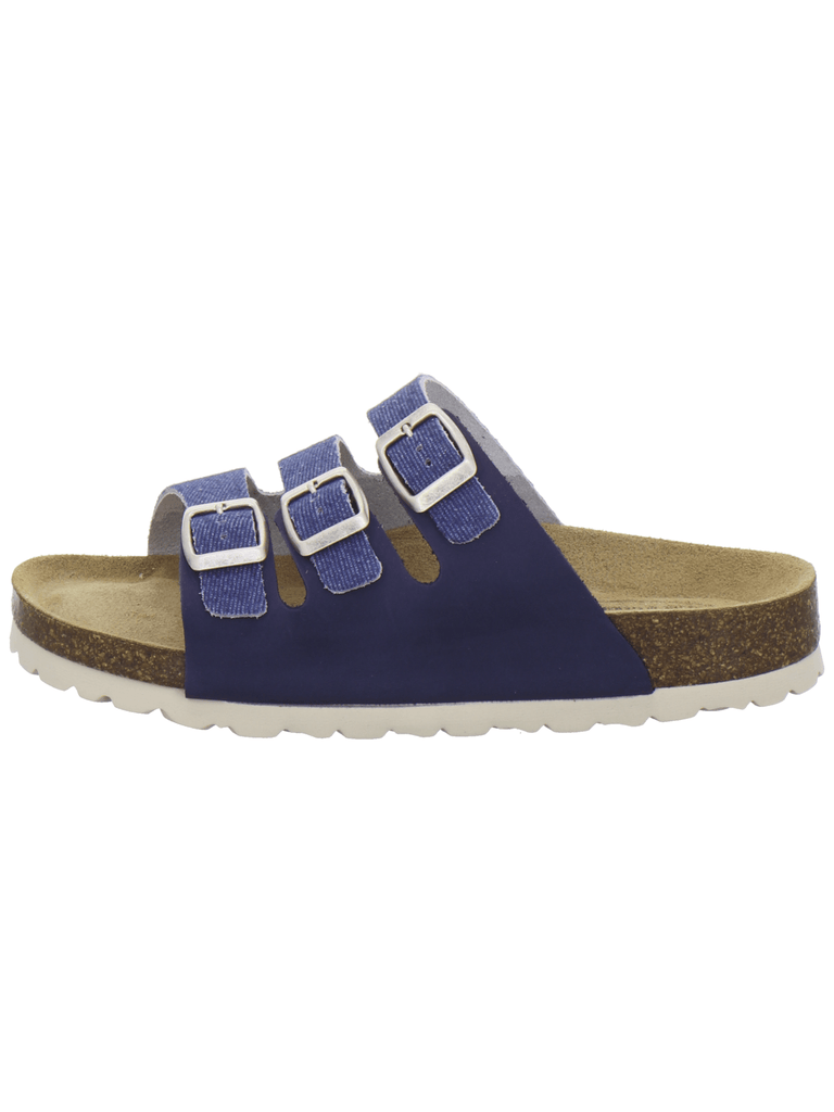 Pantoletten Damen Dreischnaller jeans