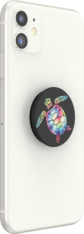 PopGrip Premium Finger Griff Halterung (Austauschbarer Top) für Smartphones / Tablets (805575) - Psychedelic Turtle