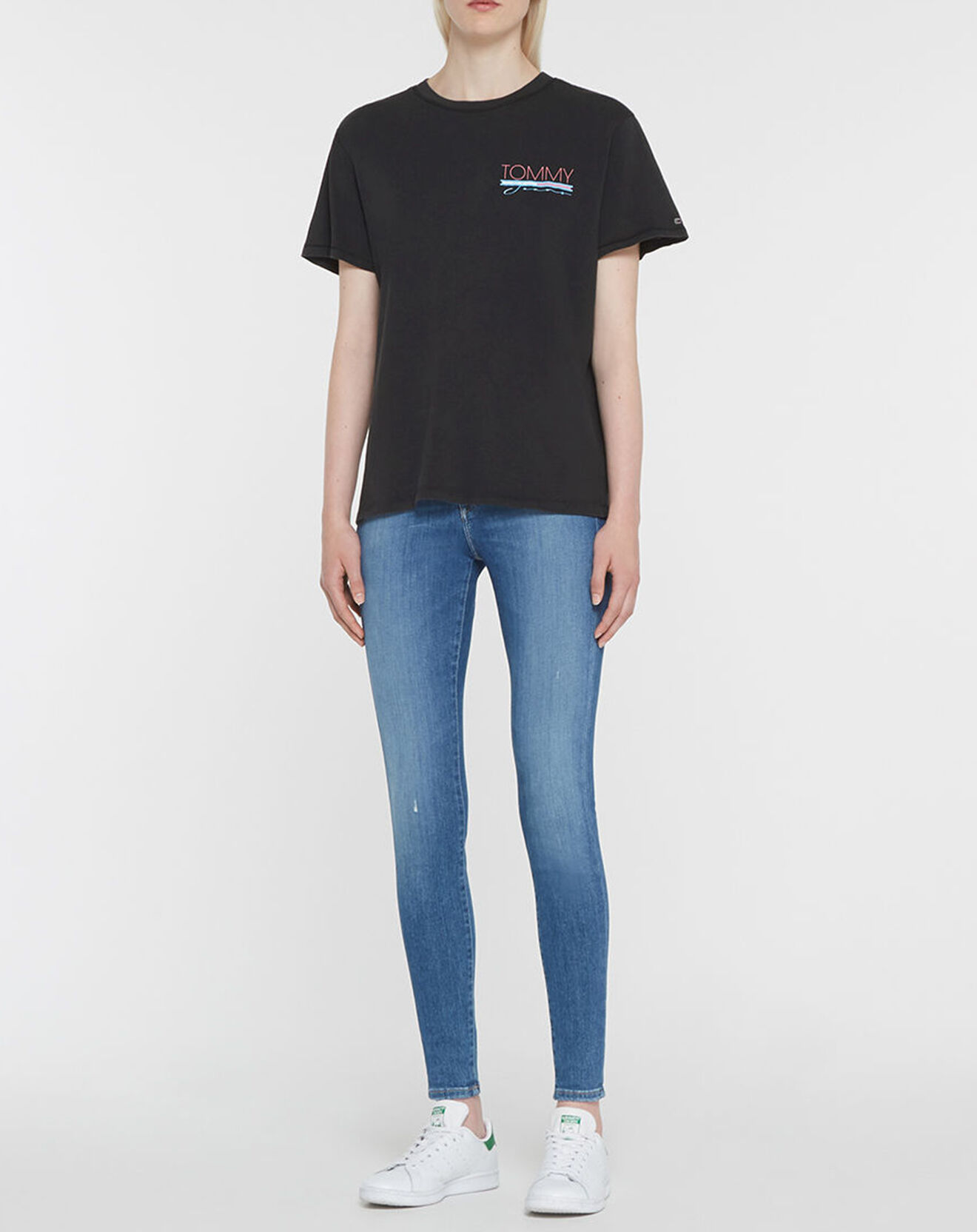 Tommy Jeans T-Shirt 100% Coton Bio Relaxed Back Vintage noir