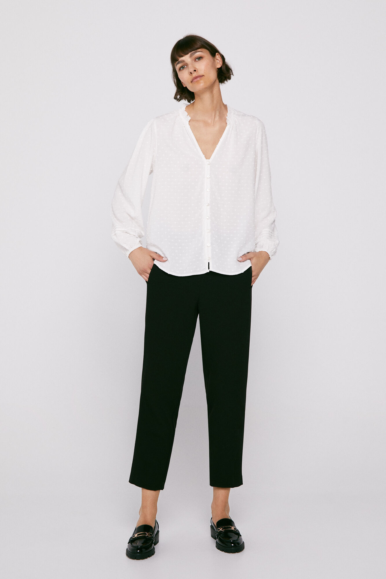 Camisa sustentável com penas - Branca