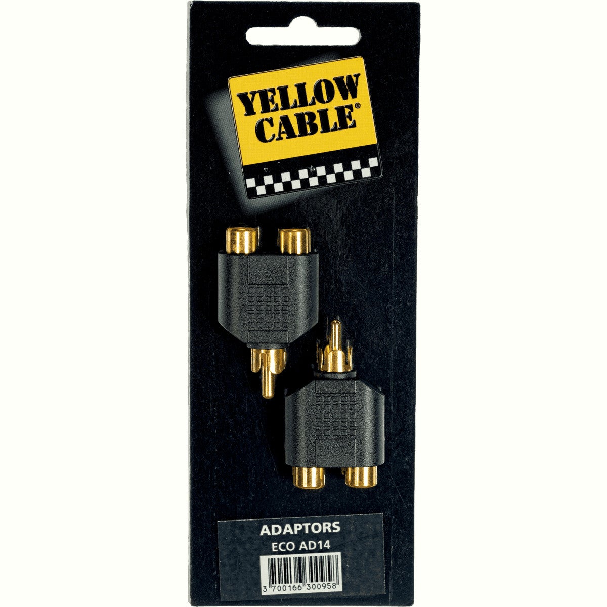 Yellow Cable AD14 RCA male - 2x RCA female verloopplug (2 stuks)