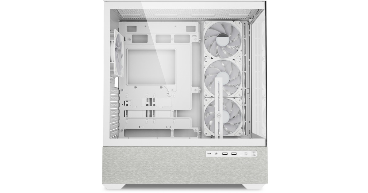 SharkoonAK7 ARGB midi tower behuizing  (Wit | 2x USB-A | 1x USB-C | RGB | Window)