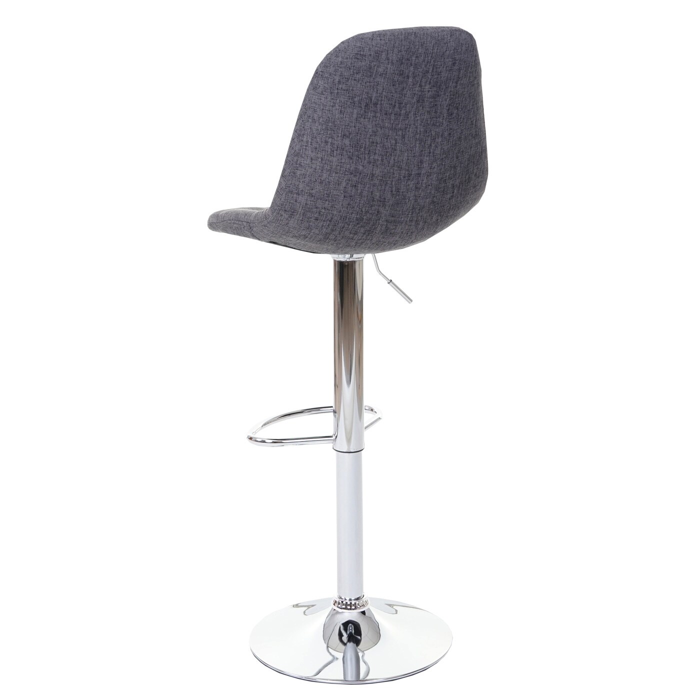 Barhocker MCW-A67, Barstuhl Tresenhocker ~ grau Stoff/Textil, Fuß chrom