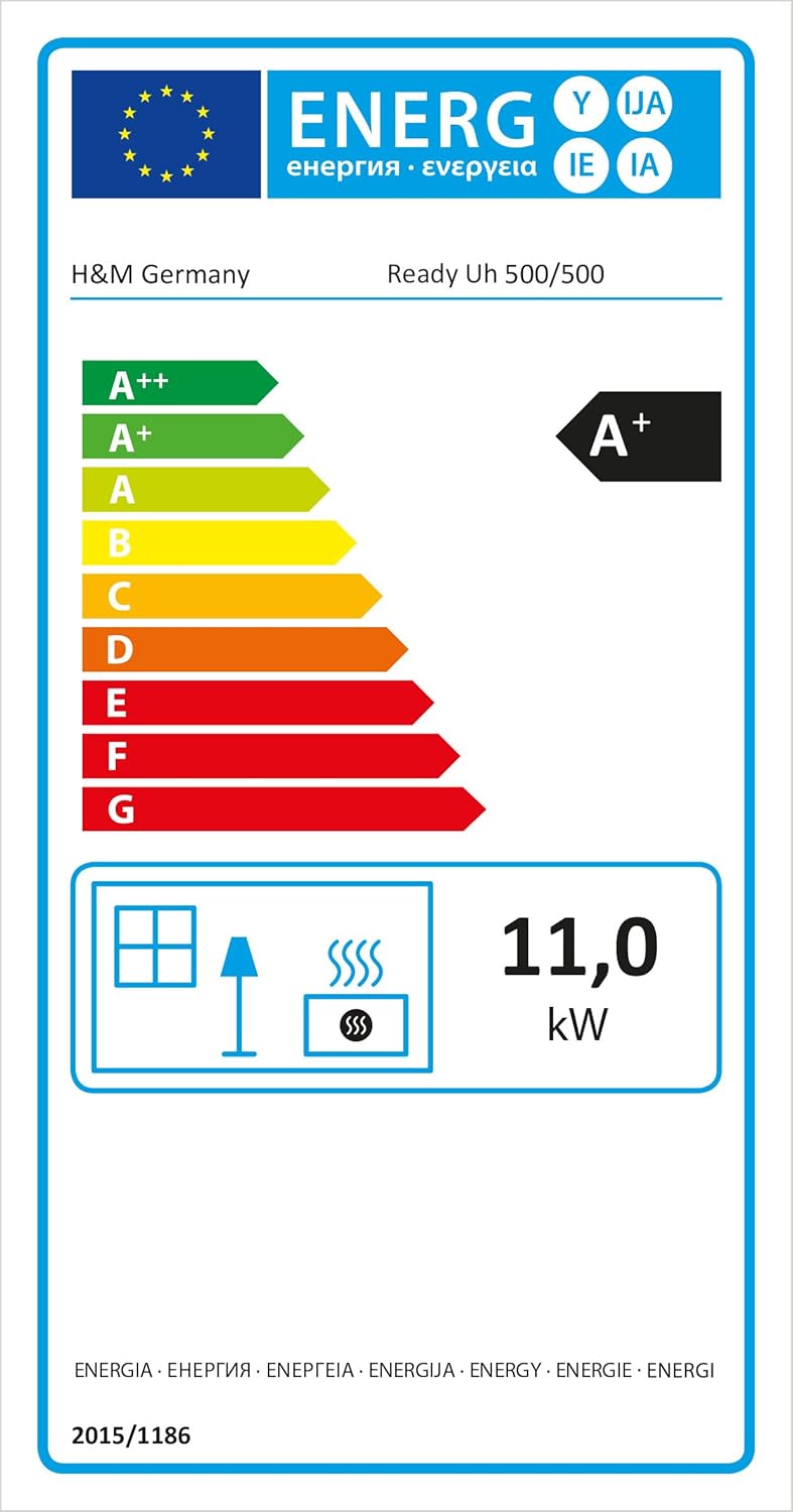 H&M Germany Ready Uh 500/500 STYLE Stahl titan 3-Seitiger Kaminbausatz Stahlverkleidung 11kw hochschiebbar