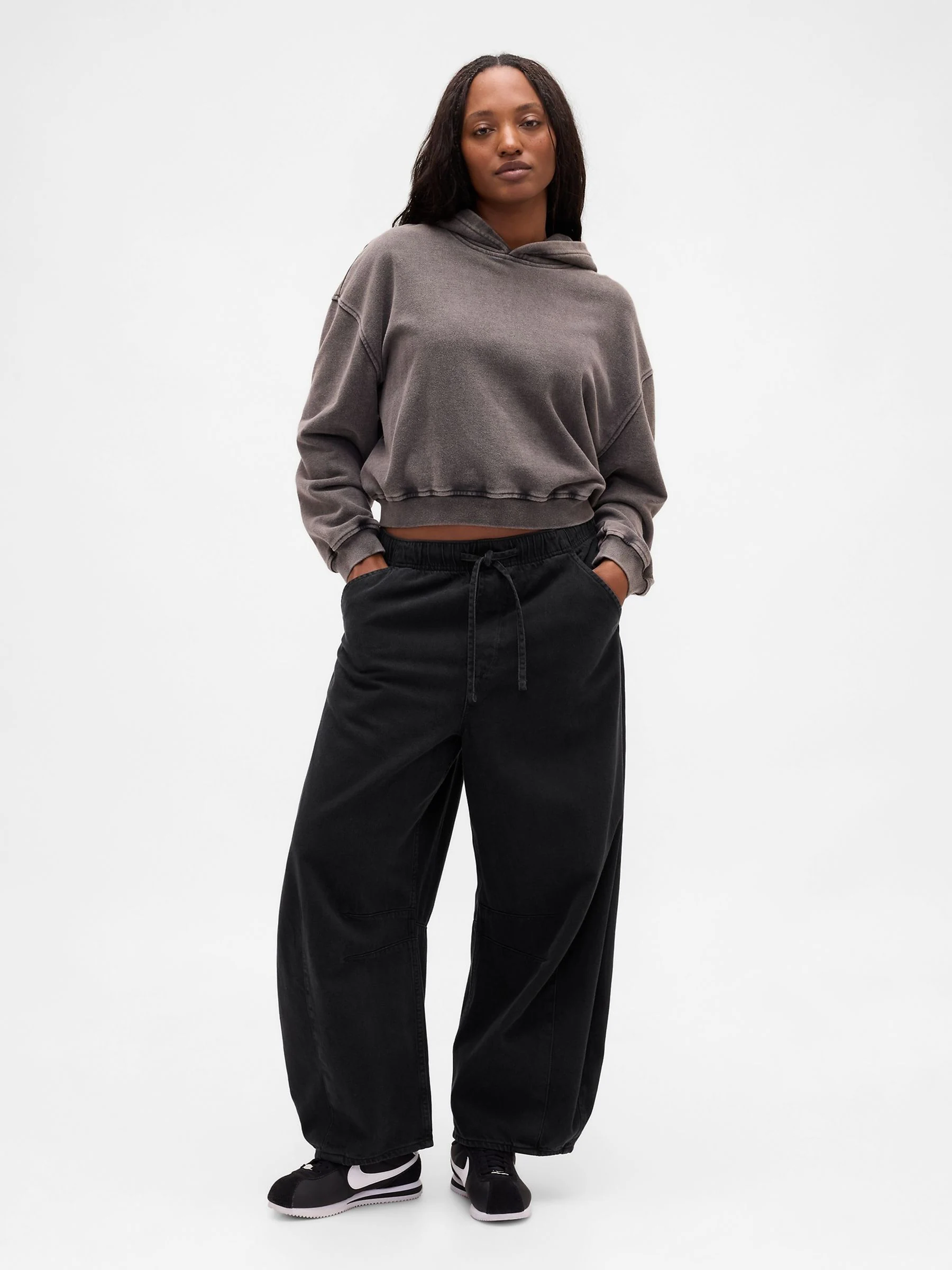 Zwart - Gap UltraSoft jeans met halfhoge taille en hoefijzervormige pijpen
