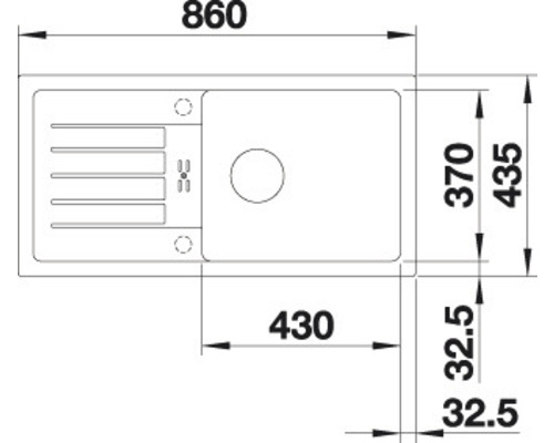 Spoelbak Blanco FAVUM XL 6 S 860 x 435 mm zwart 526082