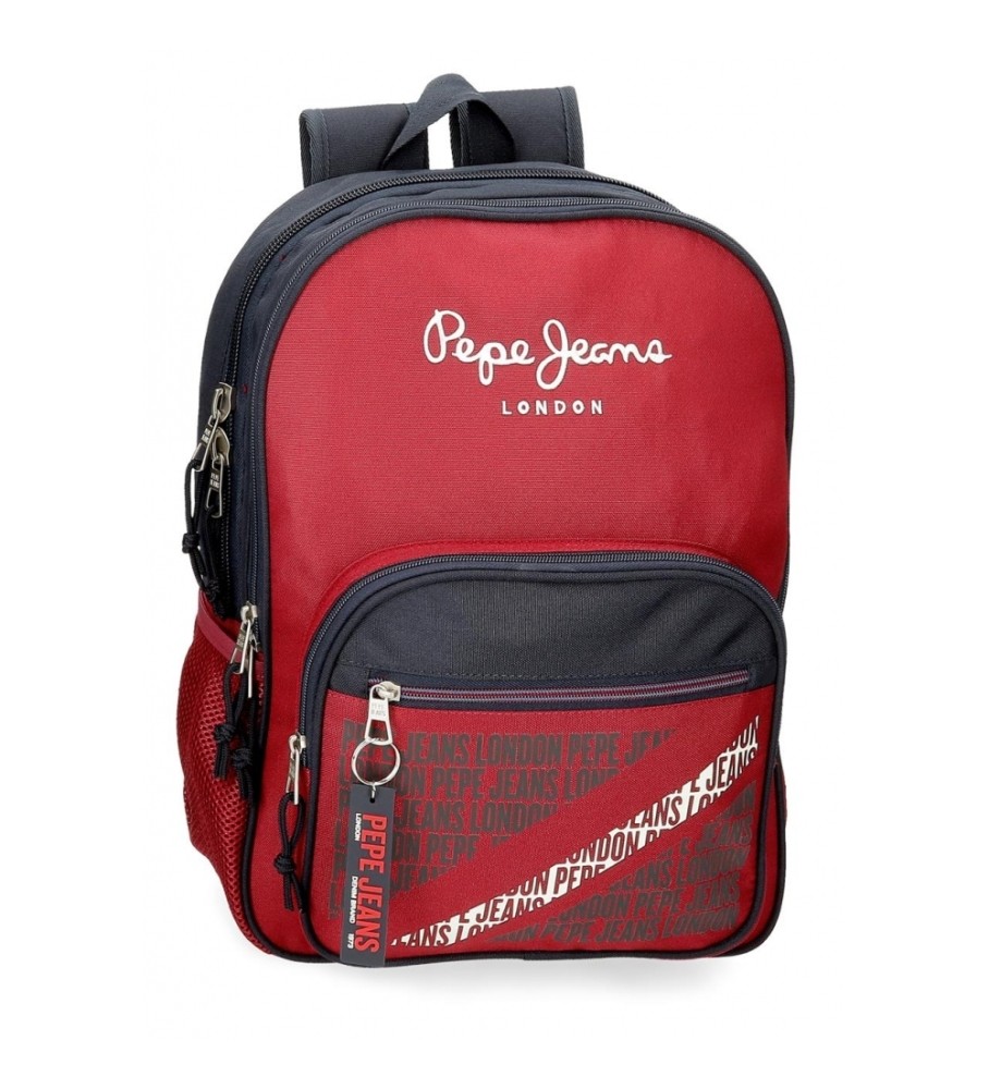 Pepe Jeans Mochila escolar dos compartimentos Pepe Jeans Clark 40cm rojo