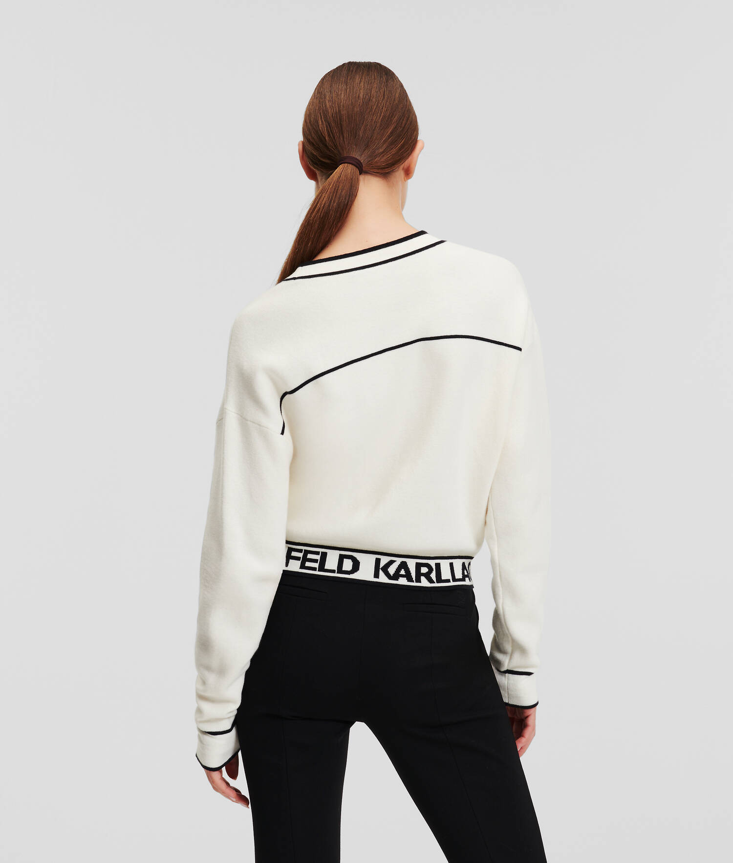 CARDIGAN CROPPED AVEC LOGO KARL