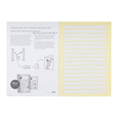 Oxford Recycling Schulheft A4, 16 Blatt, Lineatur 2, 90 g/m², Optik Paper®