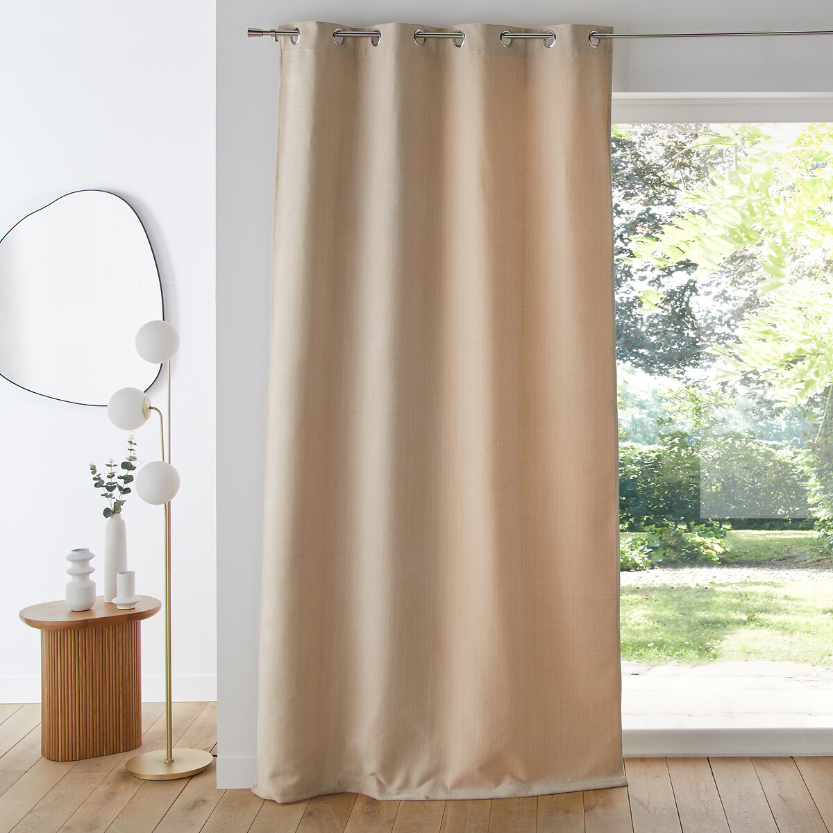 LA REDOUTE INTERIEURS<br>Cortina com ilhós, efeito envelhecido, Figuera