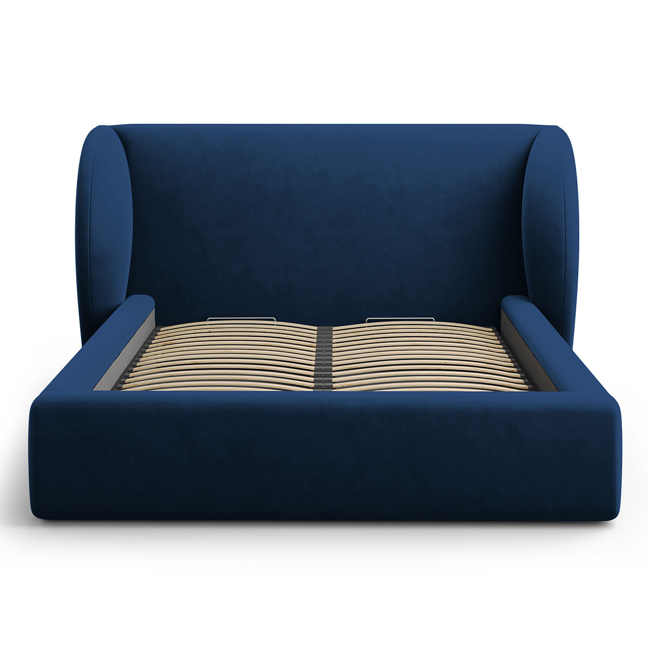 Micadoni Lit Coffre en Velours avec Tête de Lit Miley bleu roi - 230x247x100 cm
