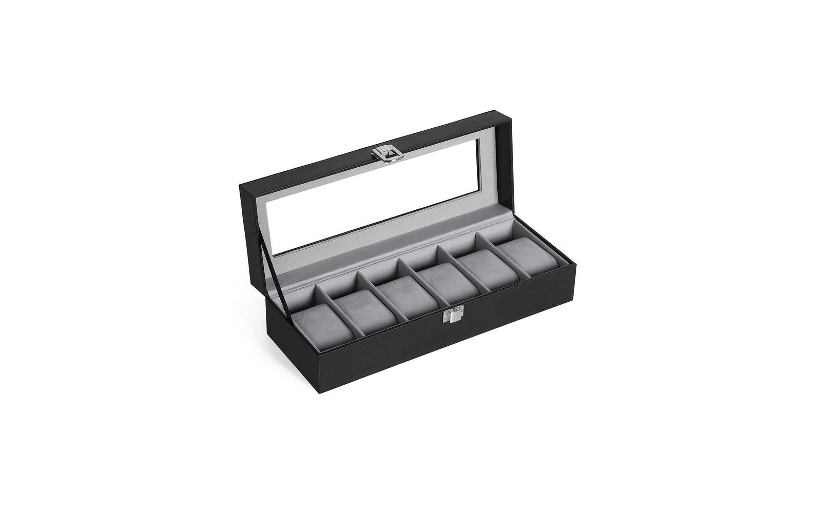 Uhrenbox 11.2 cm, Grau/SchwarzUhrenschatulle
