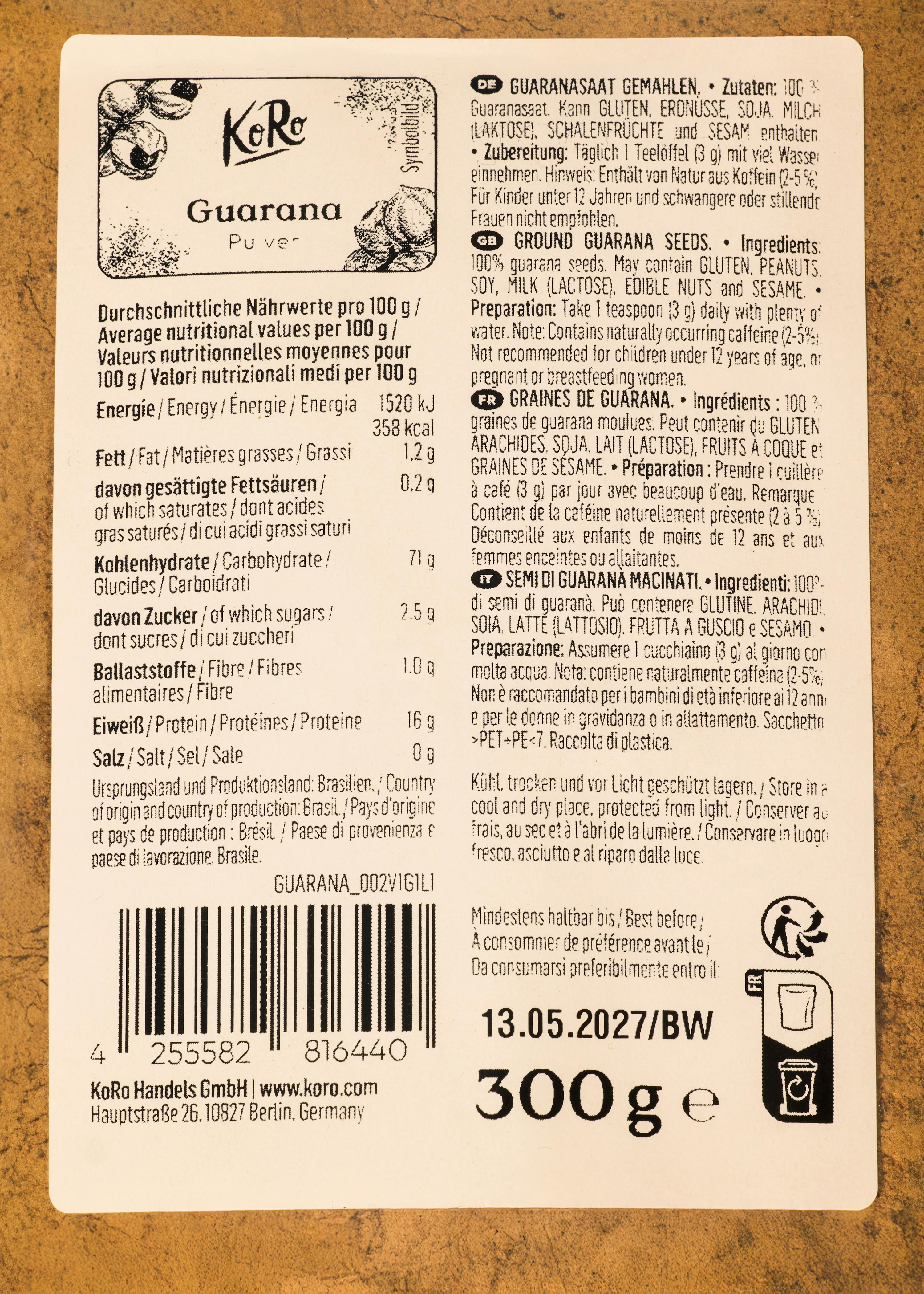 Guaranapulver 300 g
