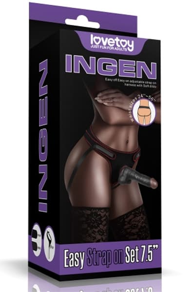 Lovetoy Easy Strapon Set Black 20 cm Strap-on