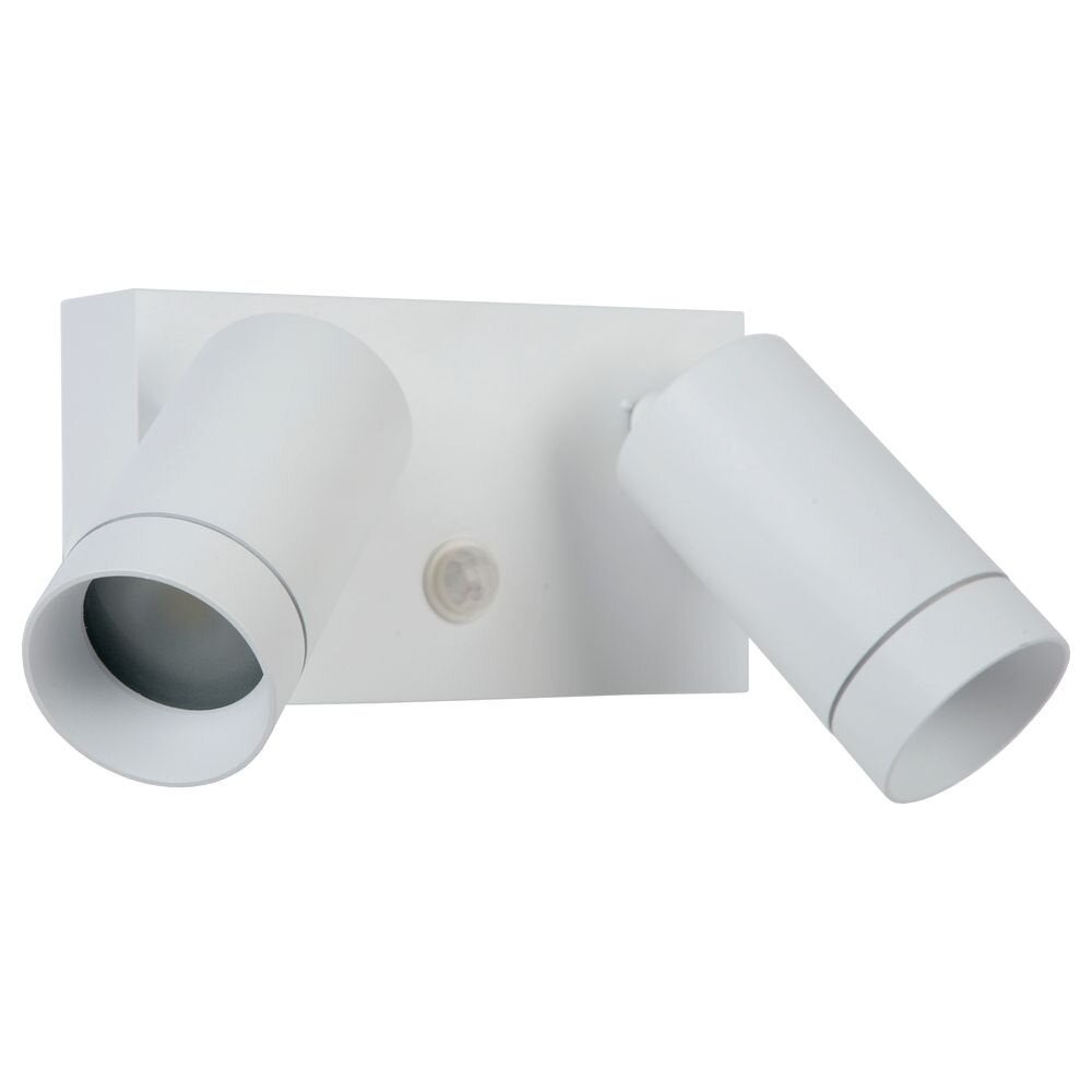 Spot Taylor in wit GU10 2-lichts IP54 met bewegingsmelder