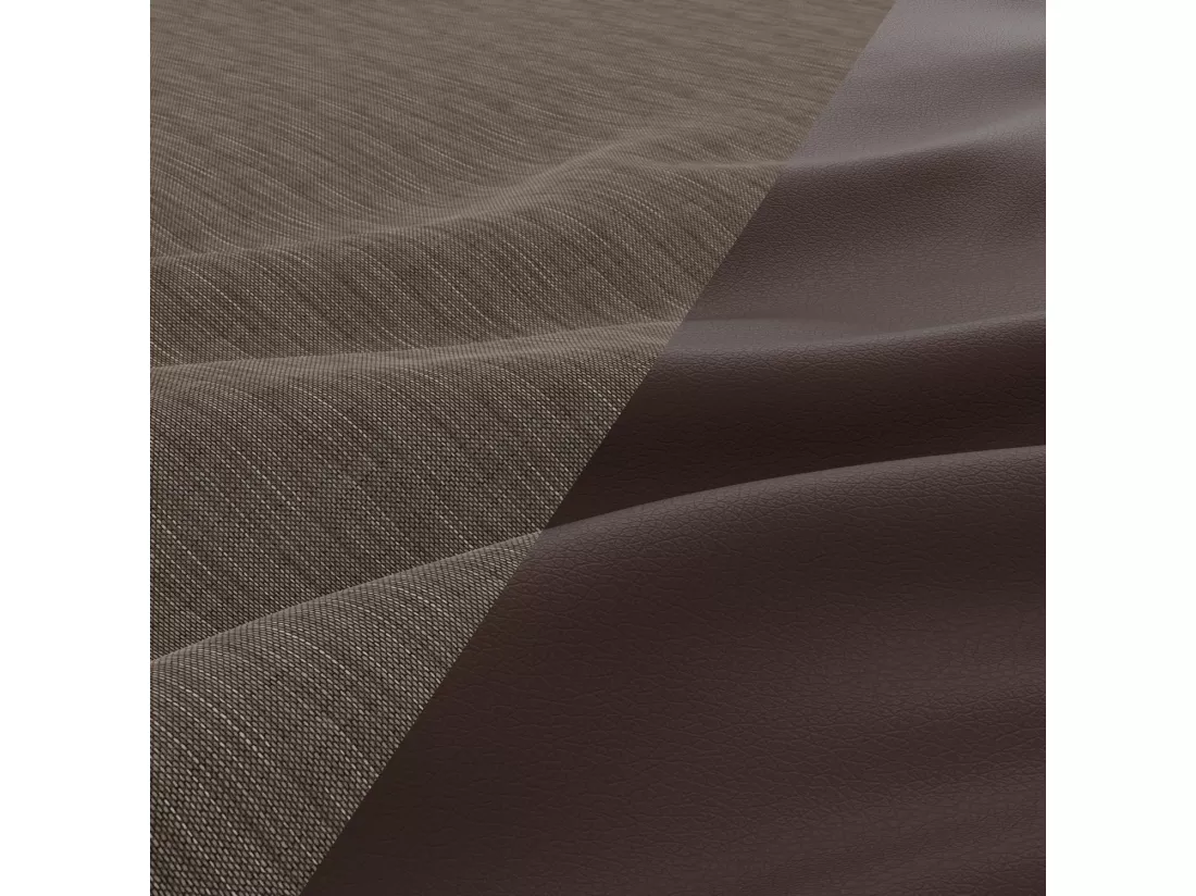 Canapé d'angle en U avec fonction sommeil, Ottoman, Brun + Brun
