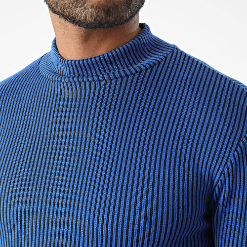 Pull A Bandes Bleu Roi Noir