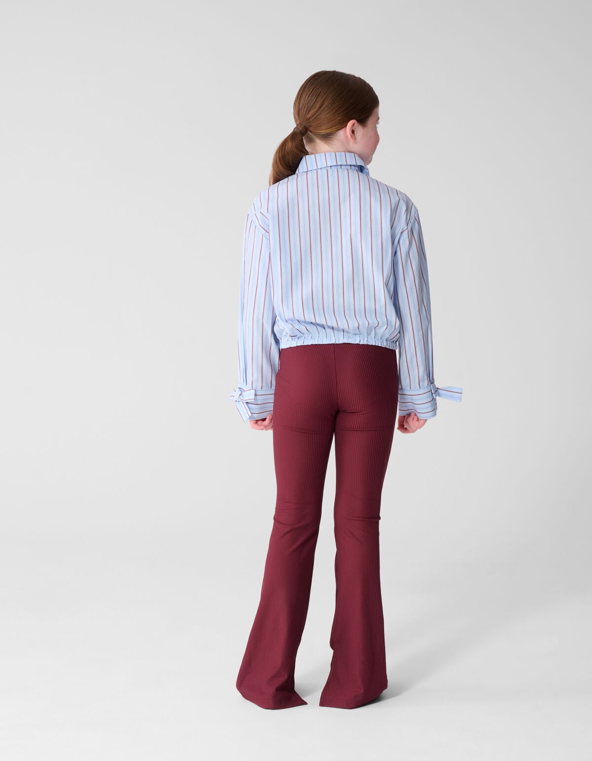 Rib Flared Fit Legging Donkerrood