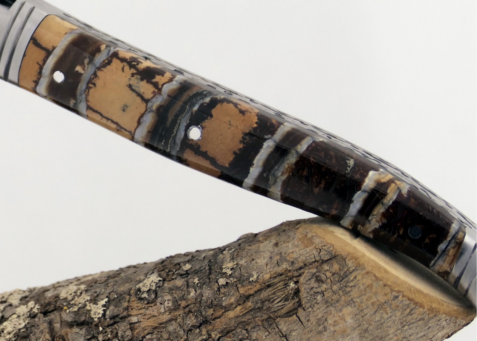 Couteau Laguiole avec un manche en Molaire de Mammouth Fossile