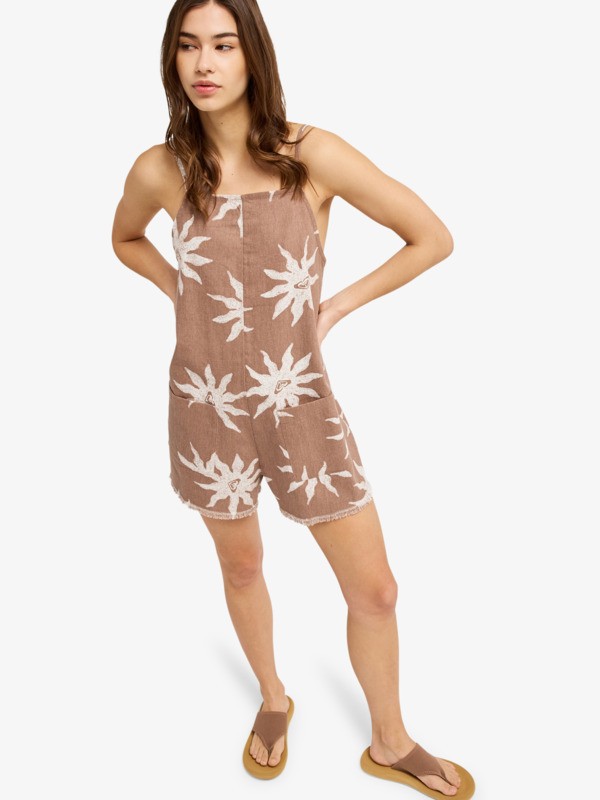 Lavender Daze Combishort à bretelles Marron Femme