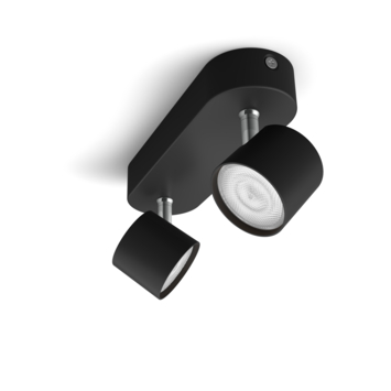 Philips opbouwspot Star 2-lichts zwart