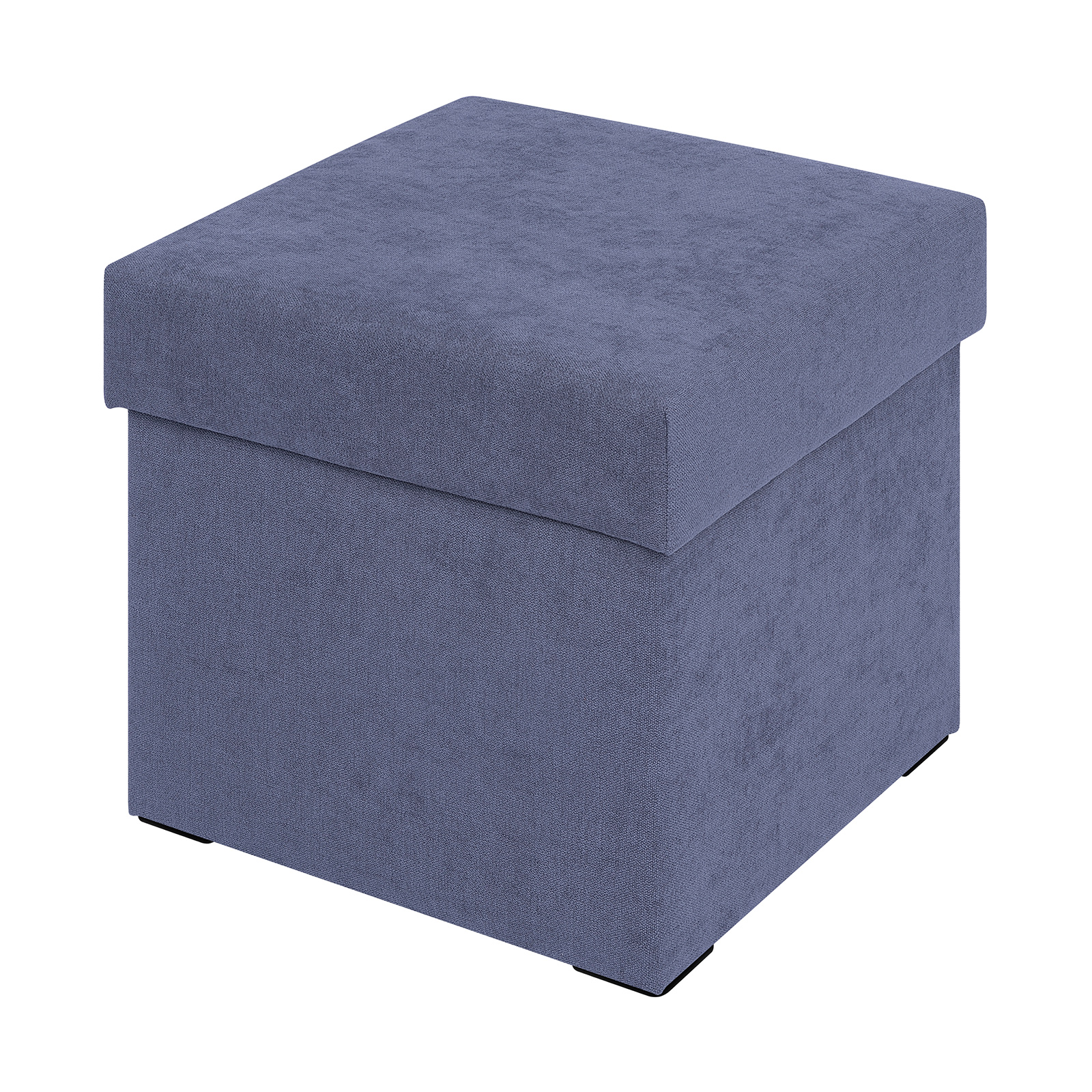 Polsterhocker - grau - Microfaser - mit Stauraum