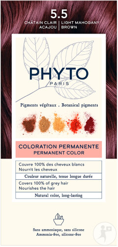 Phyto Paris Phytocolor Coloration Permanente Cheveux 5.5 Marron Acajou 1 Kit