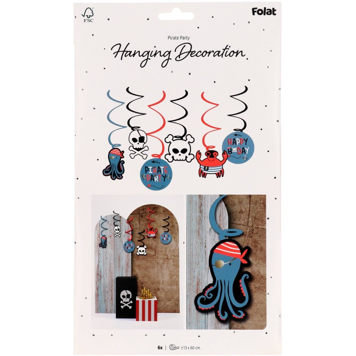 Piraat Hangdecoratie 6st