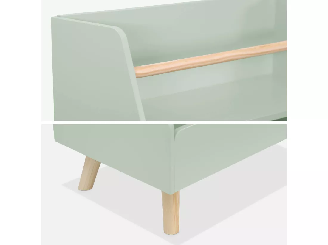 Meuble de rangement enfant. vert. 2 compartiments