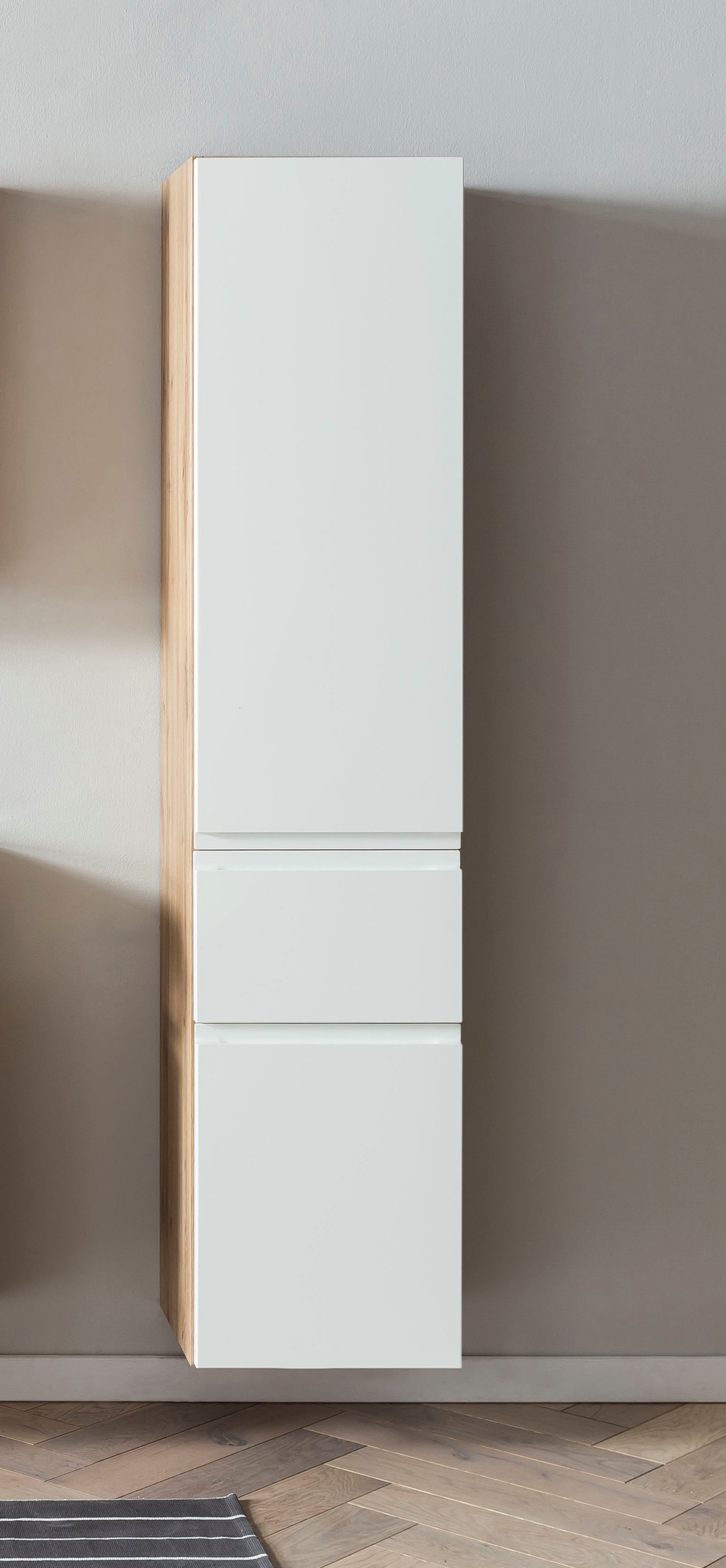 Seitenschrank Gent weiß/braun B/H/T 40x180x35 cm