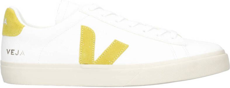 Veja Gecoate Katoenen Sneakers Wit Limoengroen White Dames