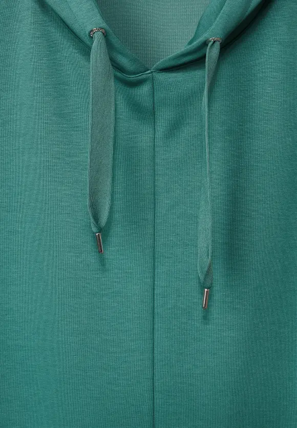 Langes Kapuzen Sweatshirt - lagoon green