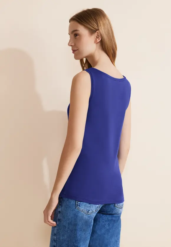 Basic Top in Unifarbe - intense royal blue
