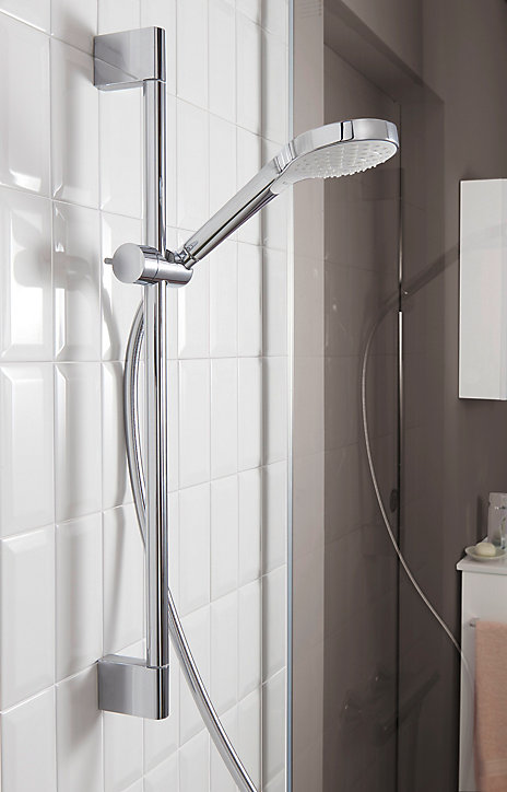 Kit de douche sans robinetterie avec douchette 3 jets + flexible + barre réglable Hansgrohe Croma Select S Vario