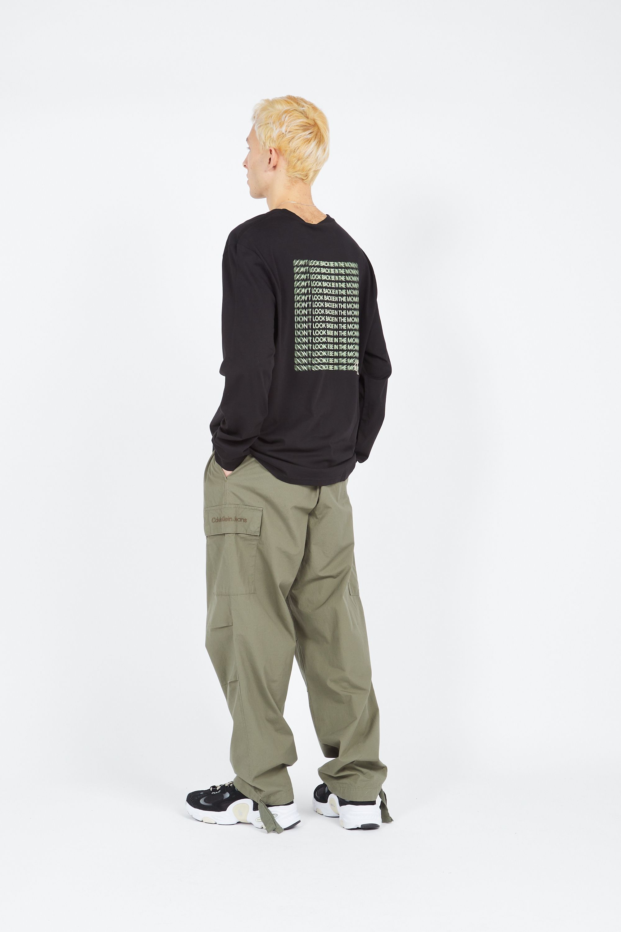 CALVIN KLEIN JEANS T-shirt  STACKED SLOGAN LS TE Noir