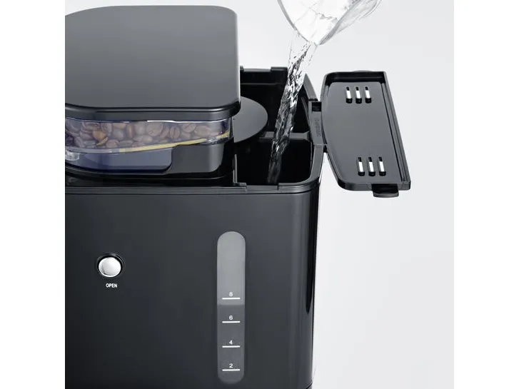 SEVERIN KA 4814 - Kaffemaskine - 8 kopper - børstet rustfrit stål/sort