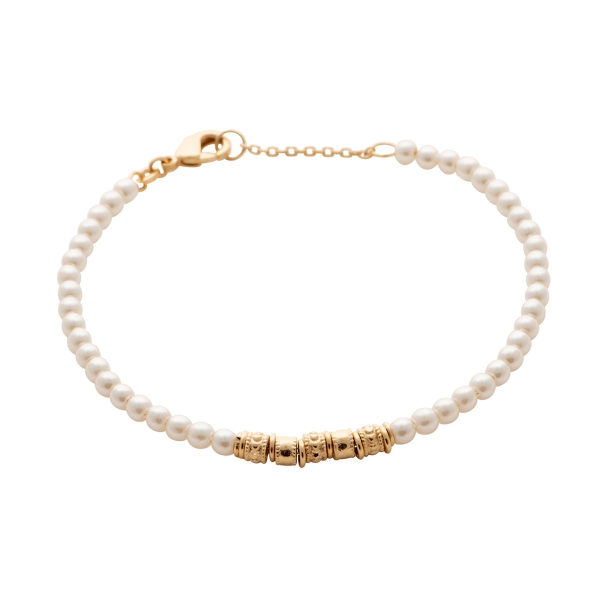 Bracelet Brillaxis plaqué or perles synthétiques