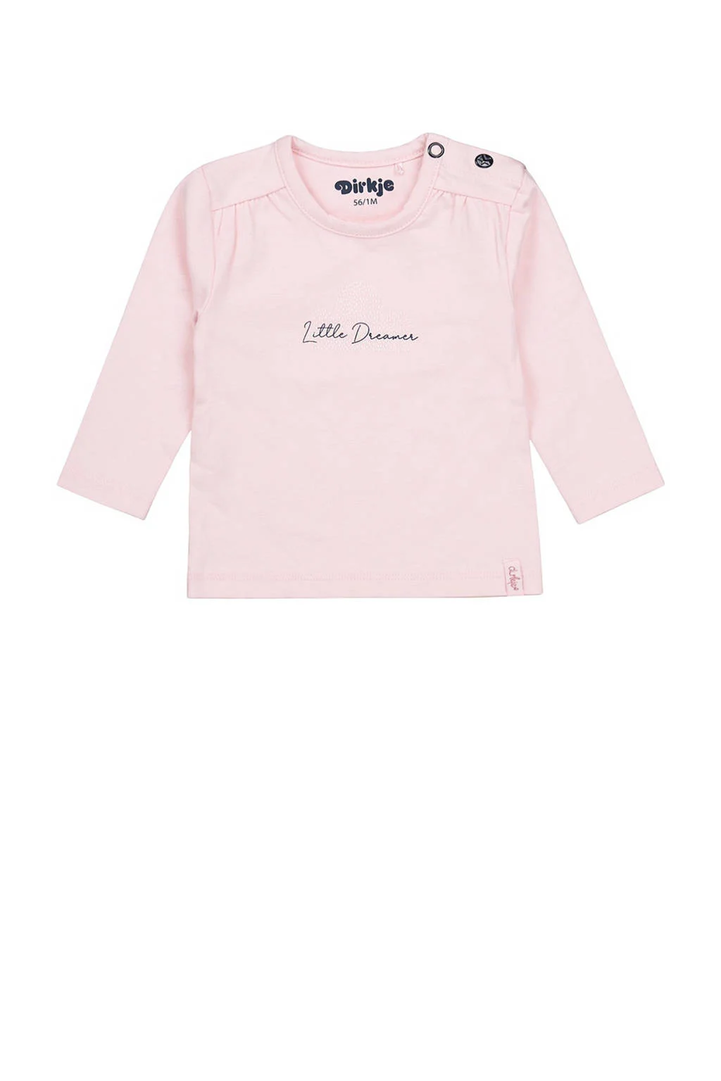 Dirkje baby longsleeve met katoen lichtroze/donkerblauw