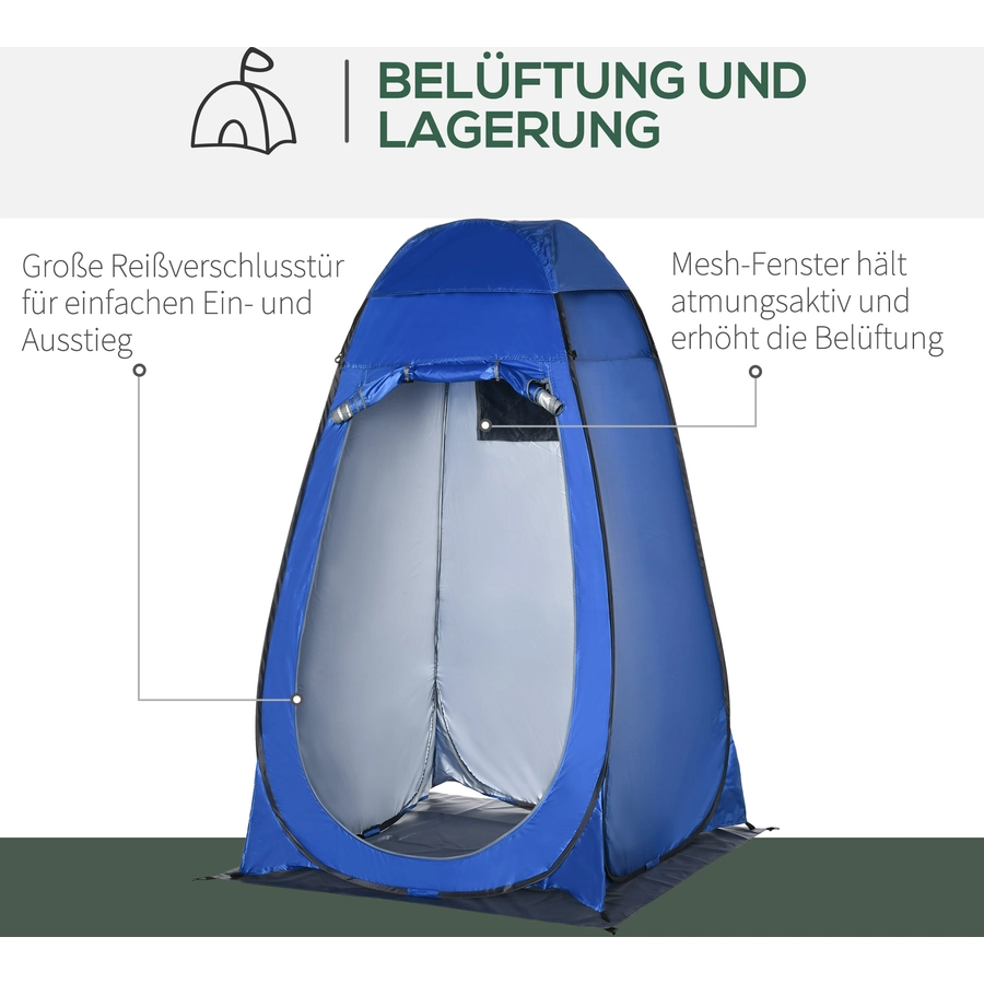 Outsunny Duschzelt mit Tragetasche blau