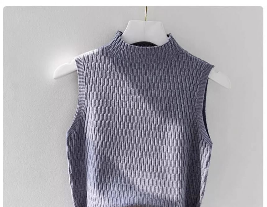 Onipixiy - Mouwloze top met ronde hals en effen breisel