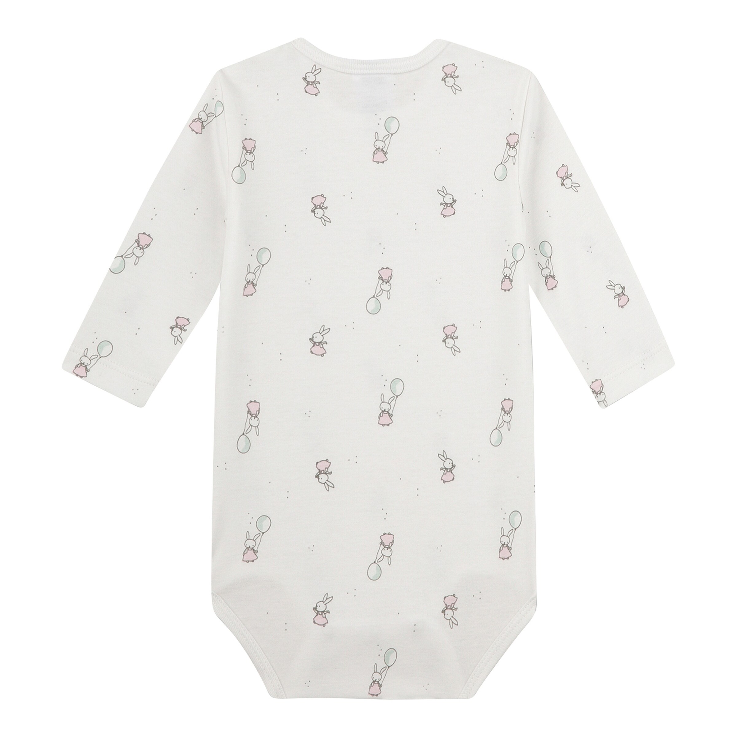 Sanetta Body langarm Hasen Luftballons natur/rosa