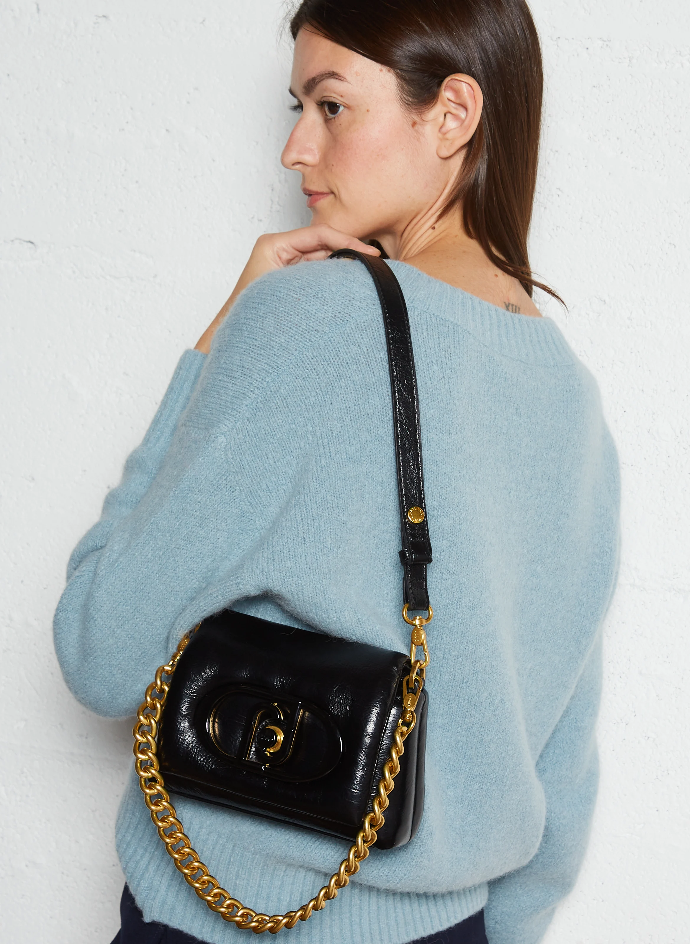 Sac bandoulière effet puffy | Noir