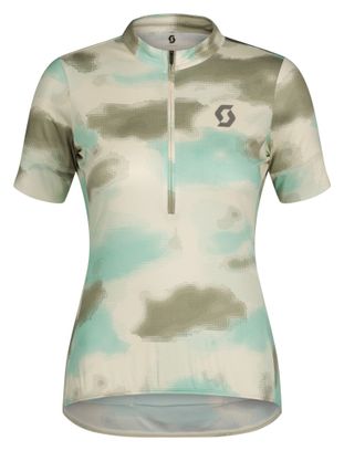 Maillot Manches Courtes Scott Endurance 10 Blanc/Vert Femme