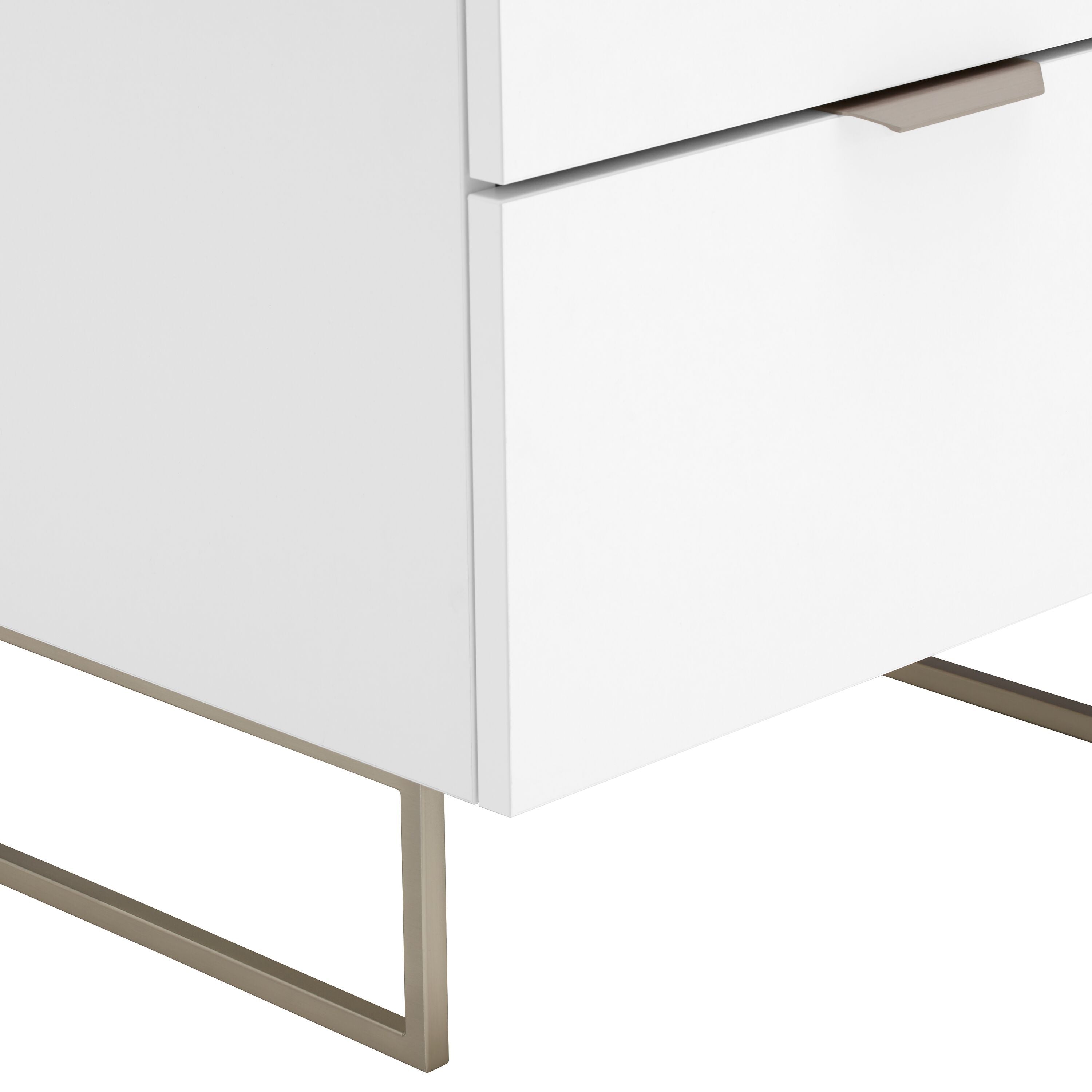 MODUL Kommode - Weiss / B: 45.0 cm x T: 43.0 cm x H: 98.0 cm