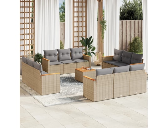 LES TENDANCES - Salon extérieur Salon de jardin-gris clair-12 places-55x62x69-454518